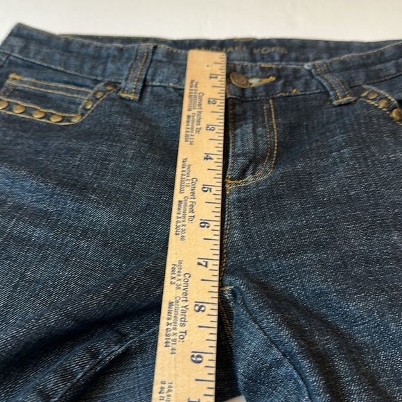 Michael Kors dark denim boot cut low rise jeans - Picture 11 of 12
